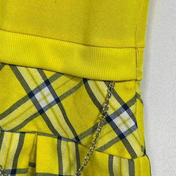 Clueless Cher Horowitz Yellow Plaid Costume Set Jacket Top Skirt Women's LARGE - Picture 11 of 16